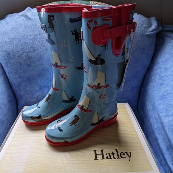 Hatley Shoes - Hatley Adult Rain Boots - Sailing Dogs